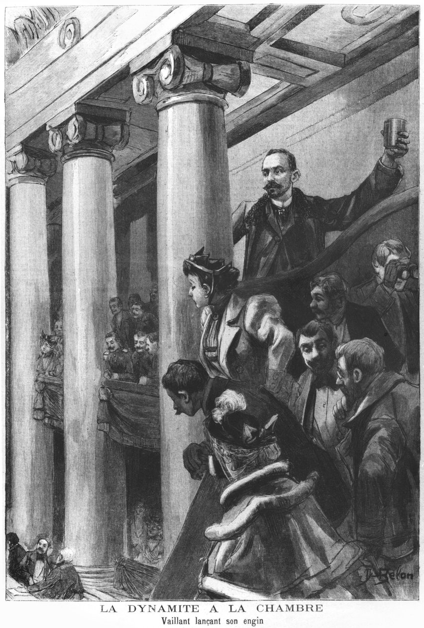 Dynamit explodiert in der Abgeordnetenkammer in Paris, Dezember 1893 von Jose Belon