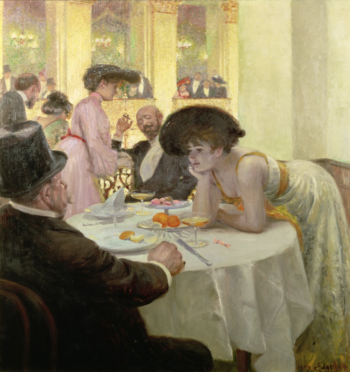 Abendessen mit Freunden von Josef Engelhart