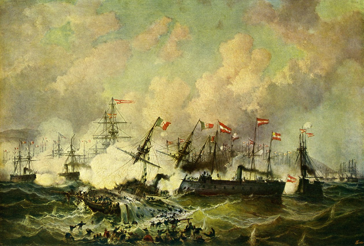 Die Seeschlacht bei Lissa, 20. Juli 1866 von Josef Karl Berthold Puttner