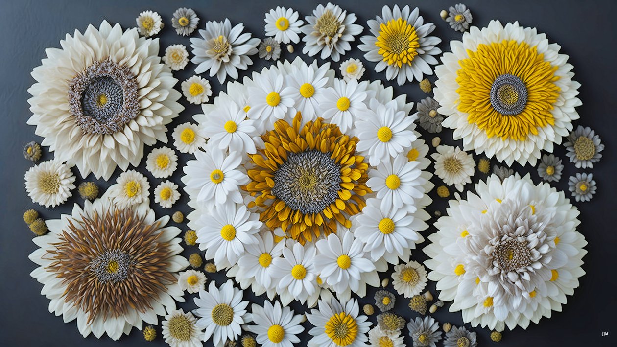 Mandala: Kamille-Matricaria-Elemente_02 von Josef Johann Michel