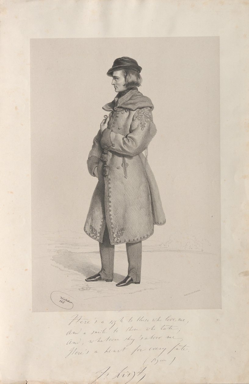 Porträt von Franz Liszt 1811-1886, 1840 von Josef Kriehuber