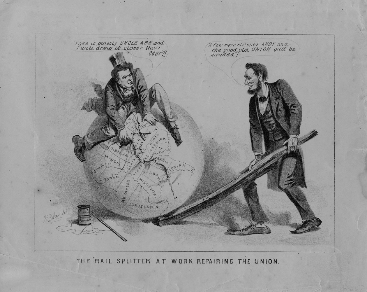 Der Schienenbrecher bei der Arbeit zur Reparatur der Union, ca. 1865 von Joseph Baker