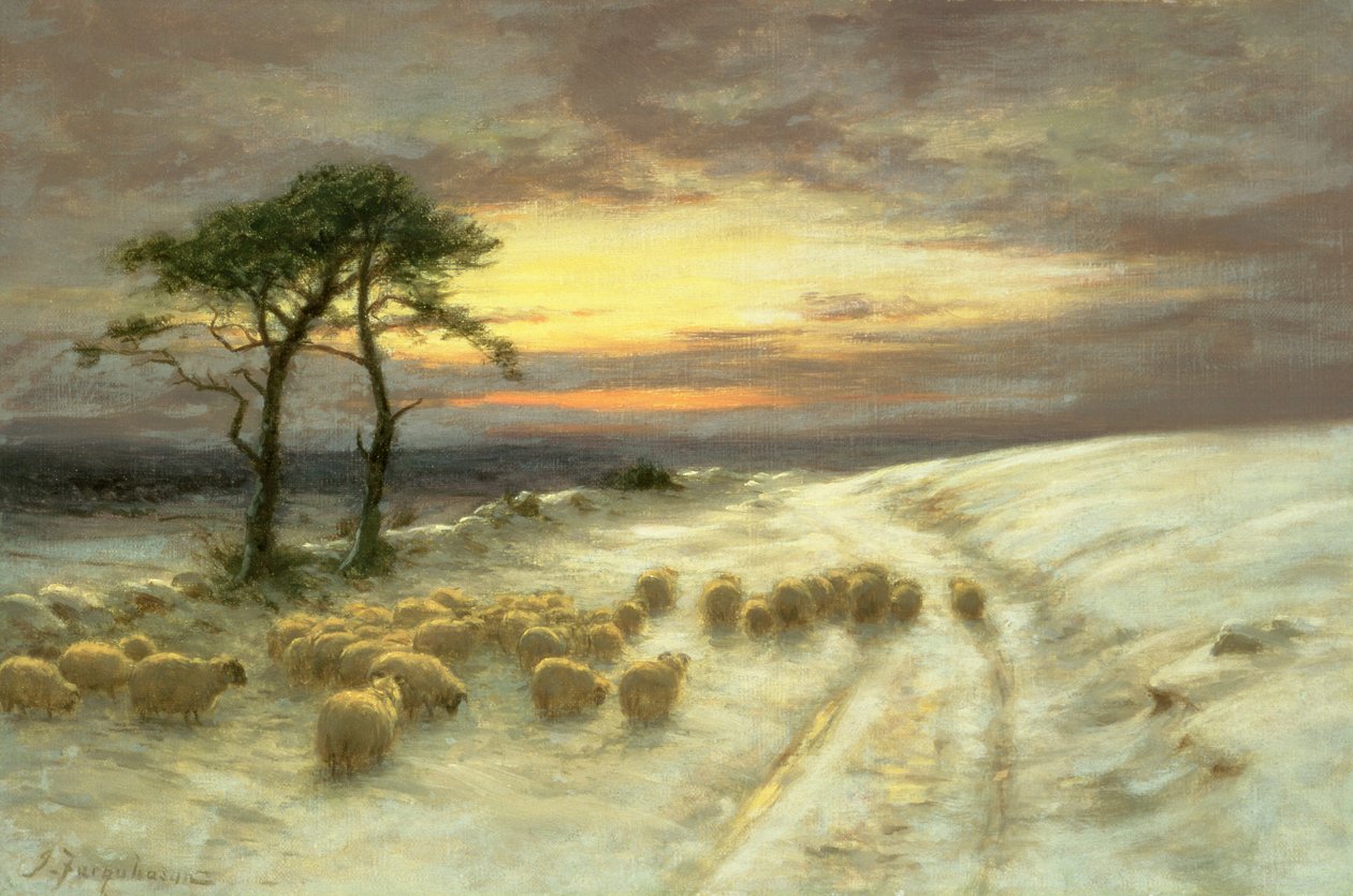 Schafe im Schnee von Joseph Farquharson
