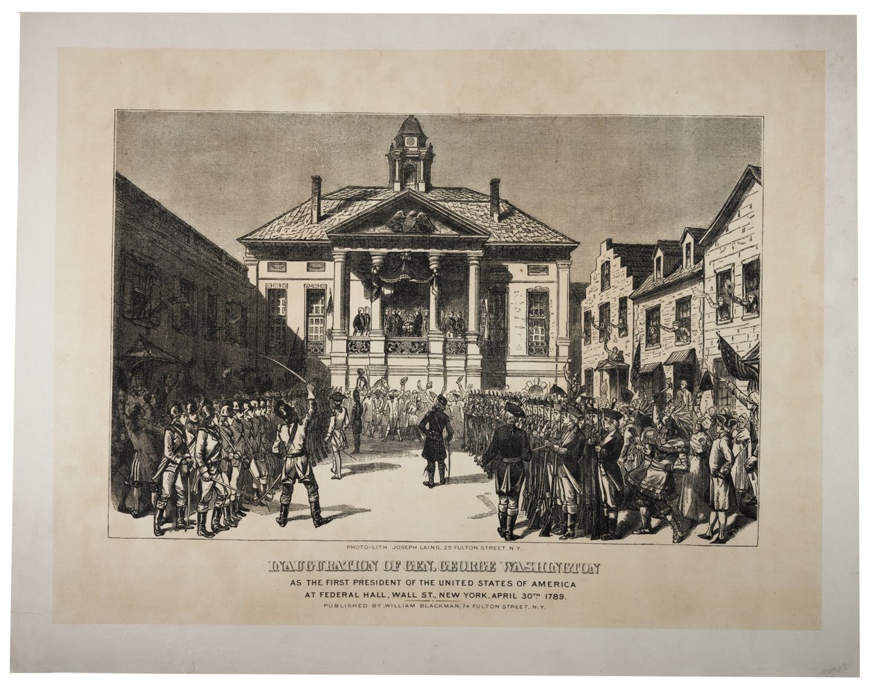 Die Amtseinführung von General Washington als erster Präsident der Vereinigten Staaten von Joseph Laing
