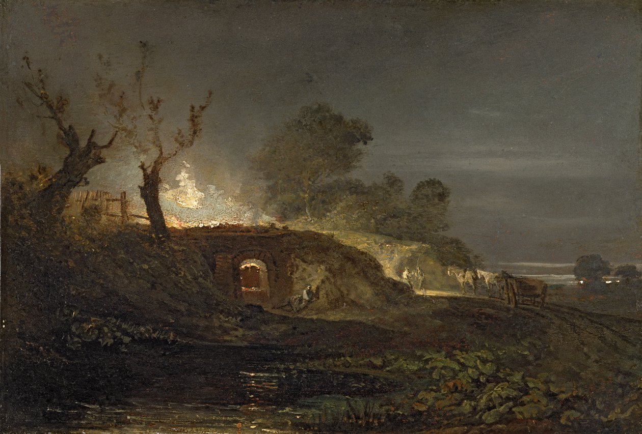 Ein Kalkofen in Coalbrookdale, um 1797 von Joseph Mallord William Turner