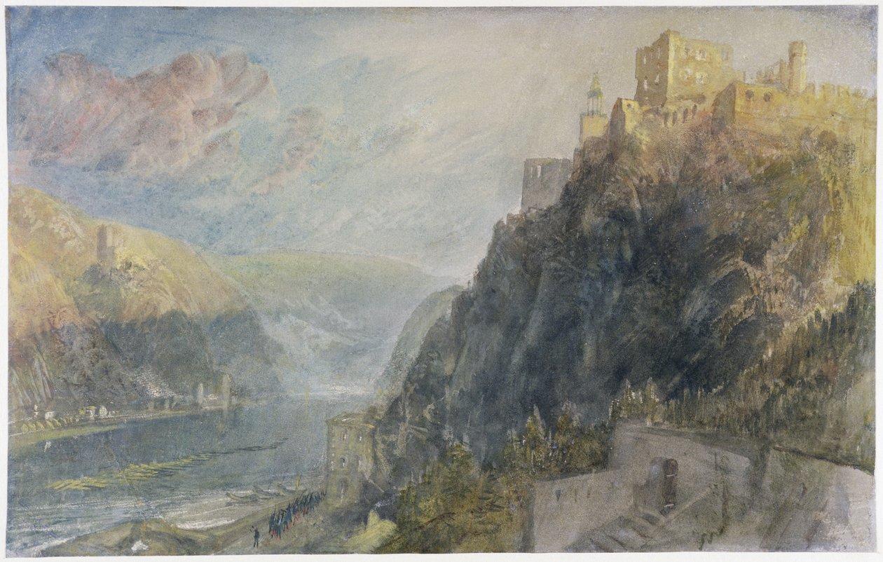 Rheinfels mit Blick auf Katz und Gourhausen von Joseph Mallord William Turner