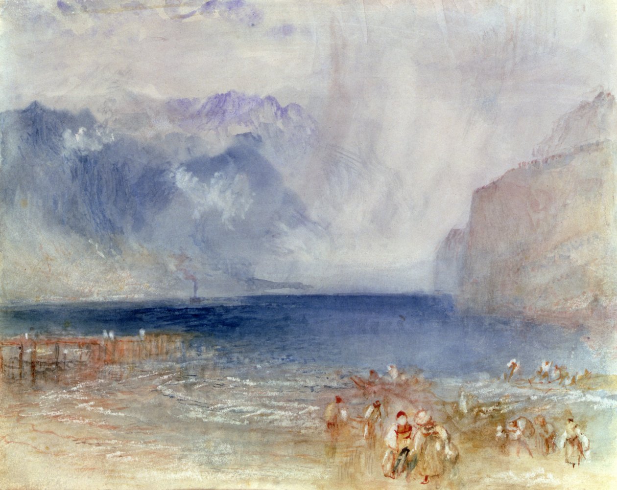 Der erste Dampfer auf dem Vierwaldstättersee im Jahr 1841 von Joseph Mallord William Turner