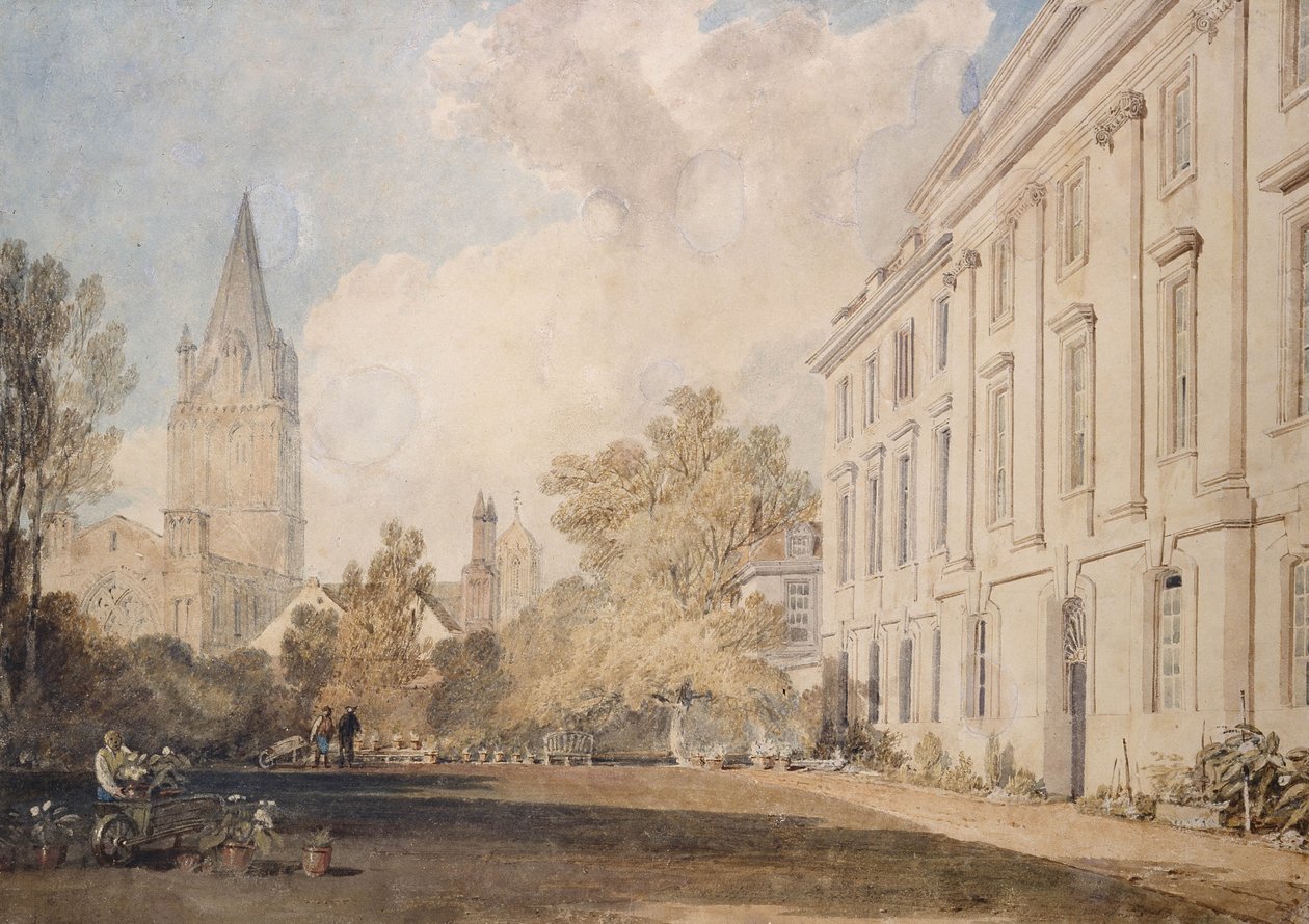 Ansicht der Kathedrale von Christ Church und Teil des Corpus Christi College, 1803-04 von Joseph Mallord William Turner