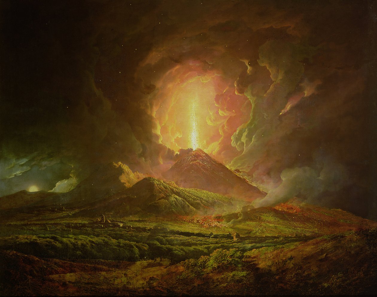 Ein Ausbruch des Vesuvs, gesehen von Portici, ca. 1774-6 von Joseph Wright of Derby