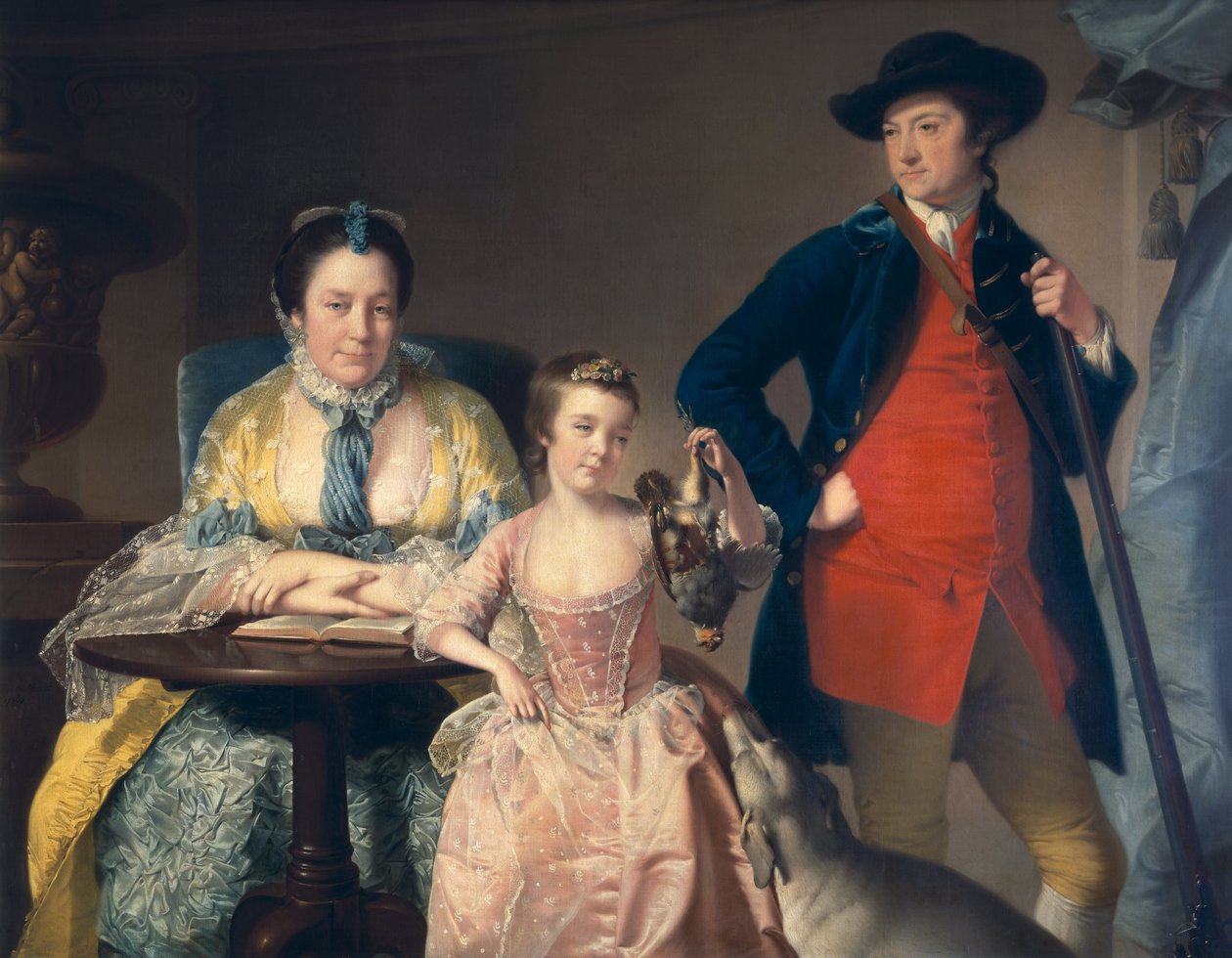 James und Mary Shuttleworth mit einer ihrer Töchter, 1764 von Joseph Wright of Derby
