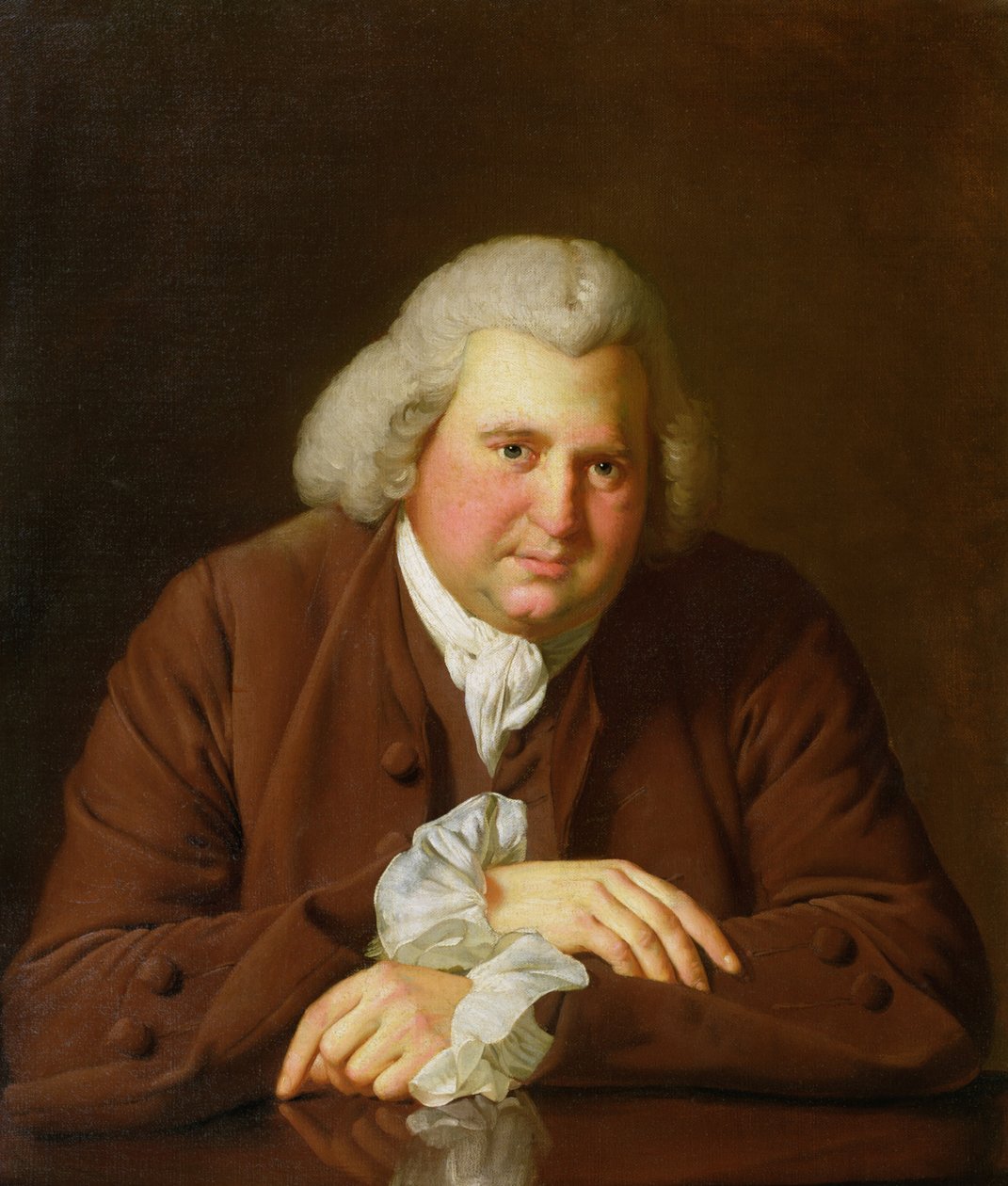 Porträt von Dr. Erasmus Darwin (1731-1802) Wissenschaftler, Erfinder und Dichter, Großvater von Charles Darwin, ca. 1770 von Joseph Wright of Derby