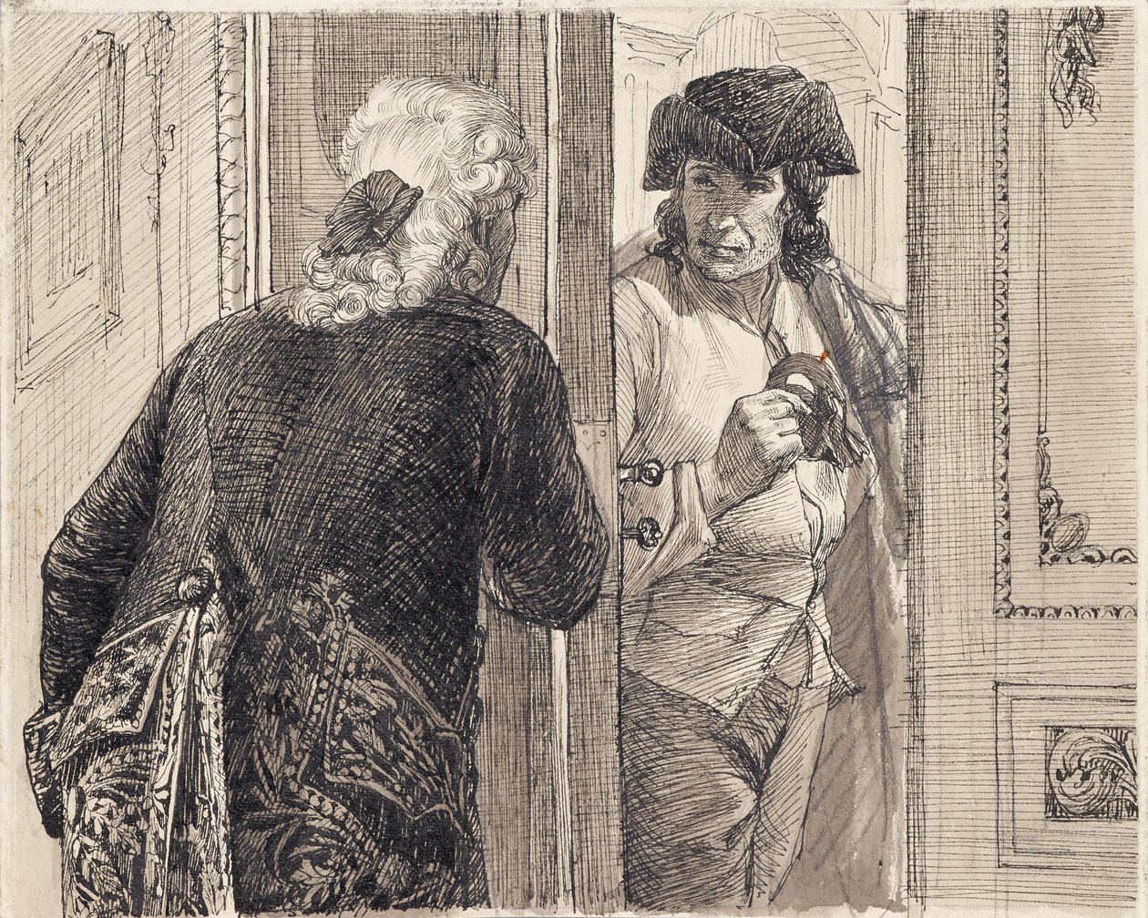 Zwei Männer im Rokoko-Kostüm von Joseph Eugen Hörwarter