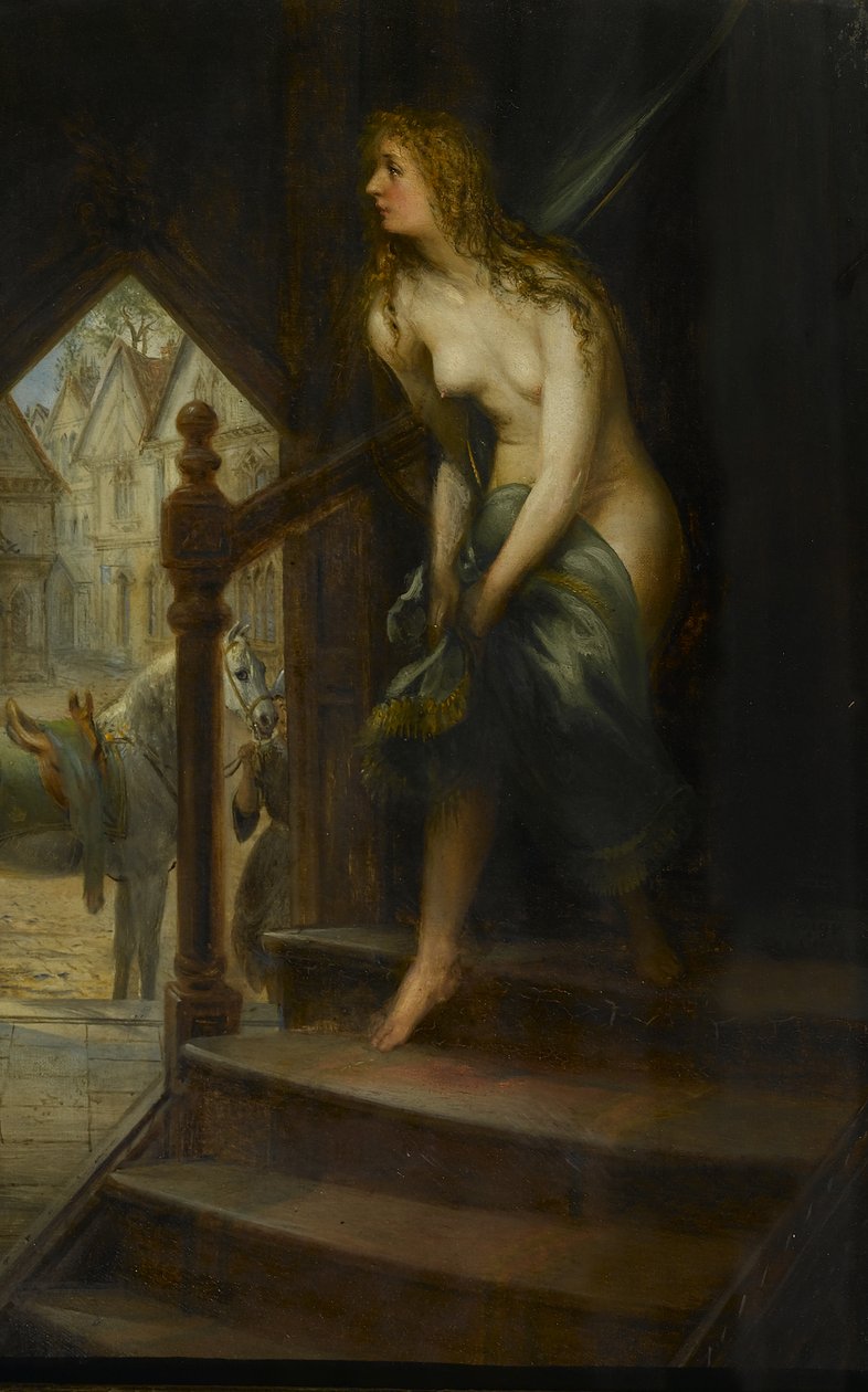 Godiva entkleidet sich, um durch Coventry zu reiten von Joseph Henry Sharp
