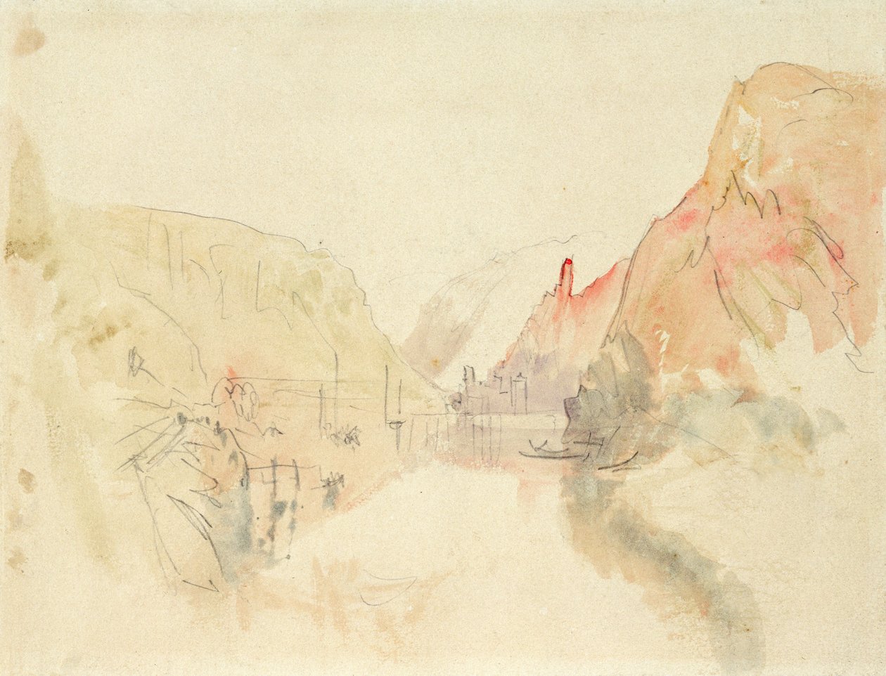 Burg Traben-Trarbach an der Mosel, ca. 1844 von Joseph Mallord William Turner