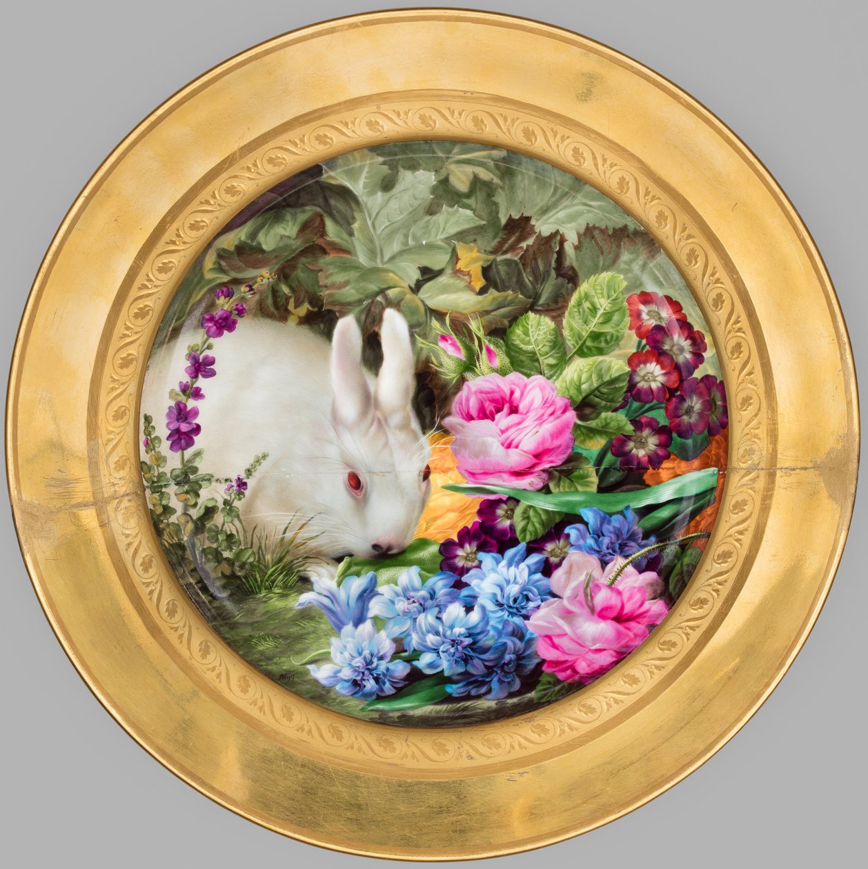 Teller mit weißem Kaninchen von Joseph Nigg