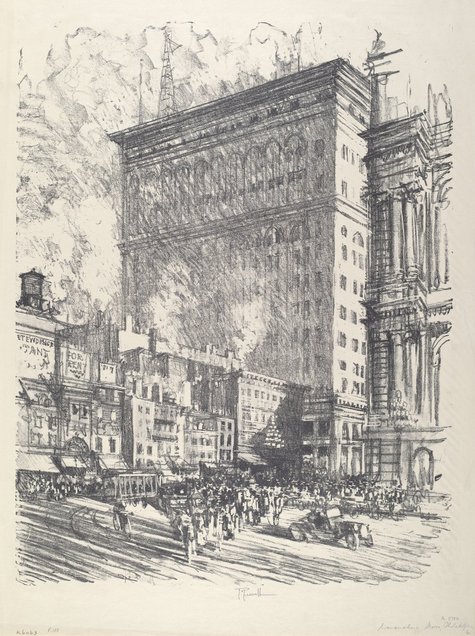 Rathausplatz und Wanamaker-Gebäude von Joseph Pennell