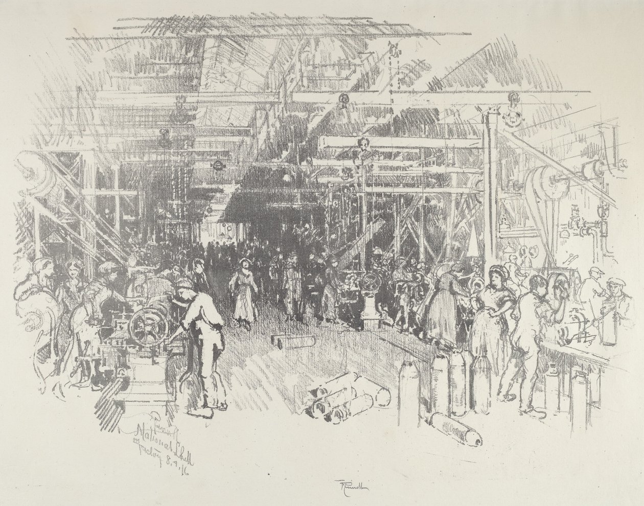 Die Granatenfabrik, 1916 von Joseph Pennell