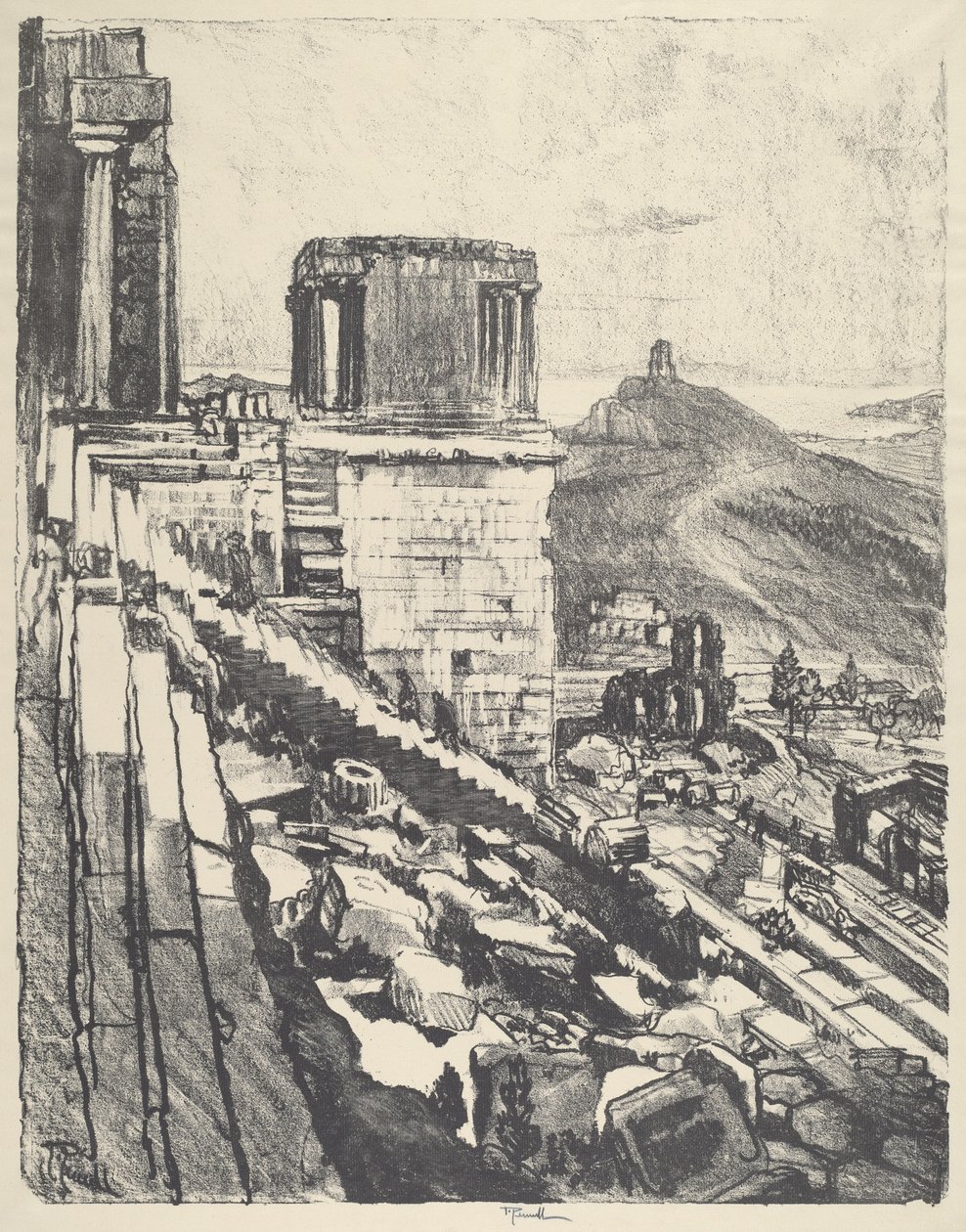 Der Tempel der Nike, Athen von Joseph Pennell