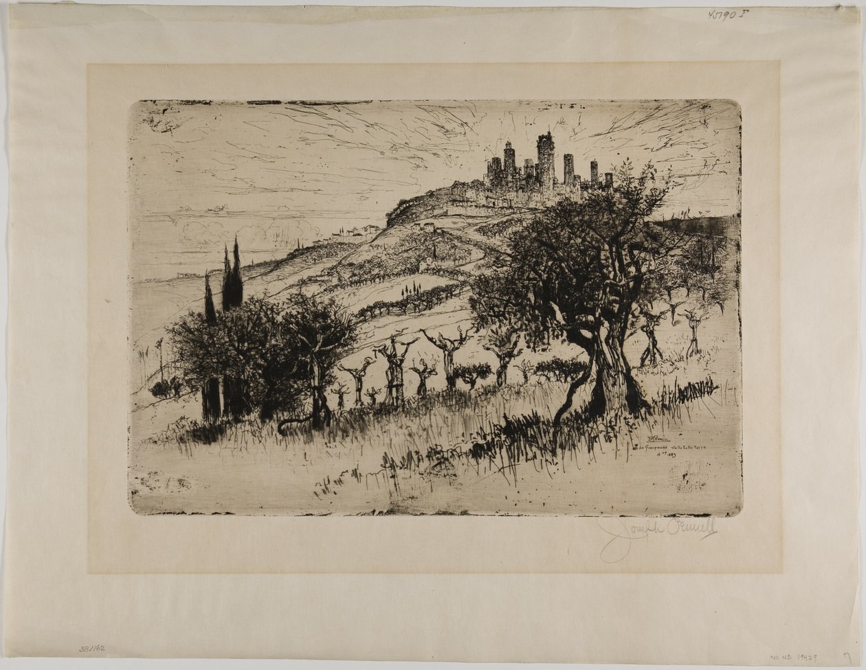 Türme von San Gimignano, außerhalb der Mauern von Joseph Pennell