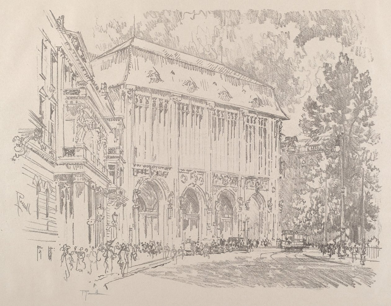 Wertheim, Leipziger-Platz, Berlin von Joseph Pennell