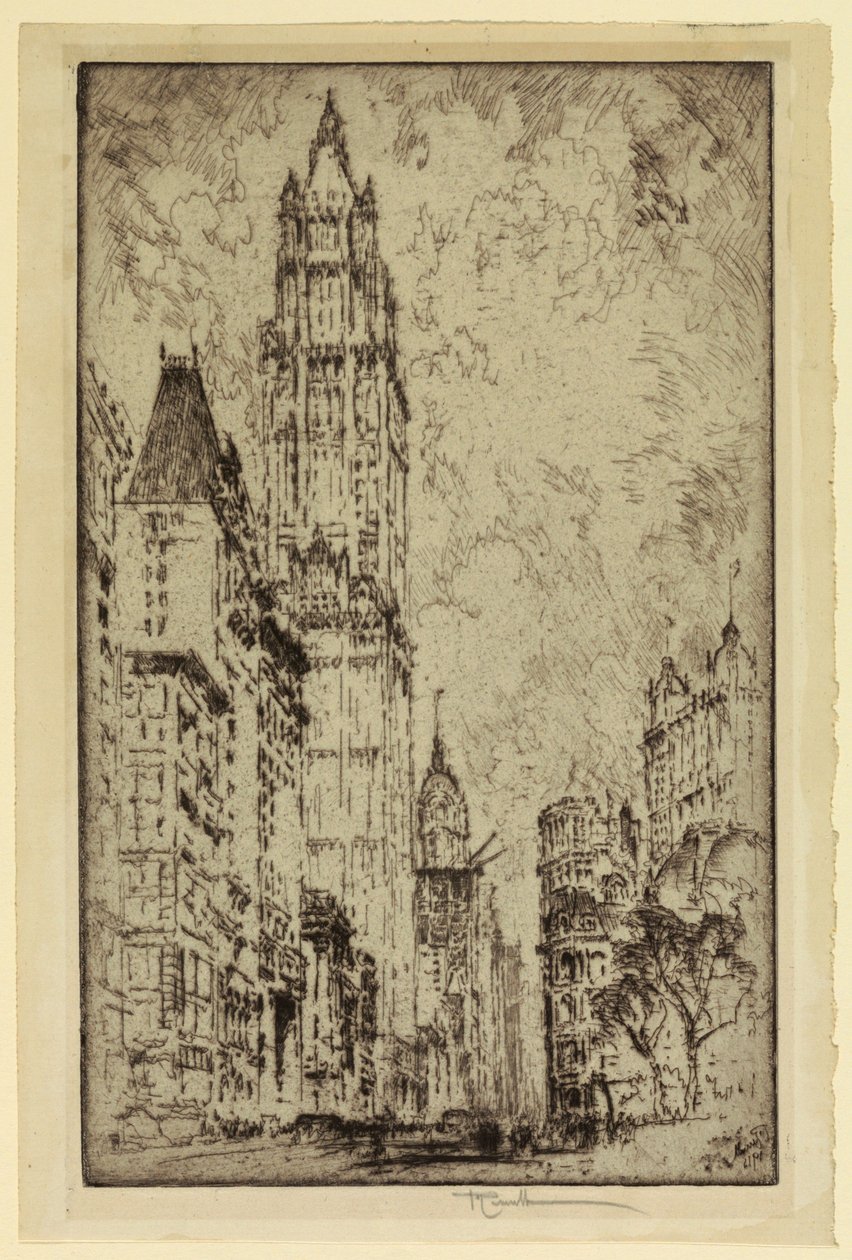 Woolworth Building, New York von Joseph Pennell