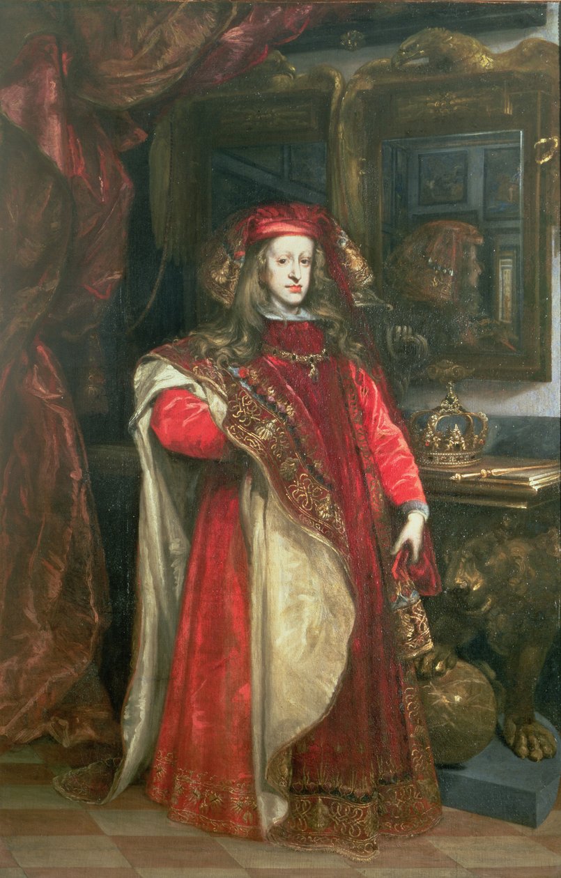 König Karl II. von Spanien (1661-1700) in den Roben des Ordens vom Goldenen Vlies von Juan Carreño de Miranda