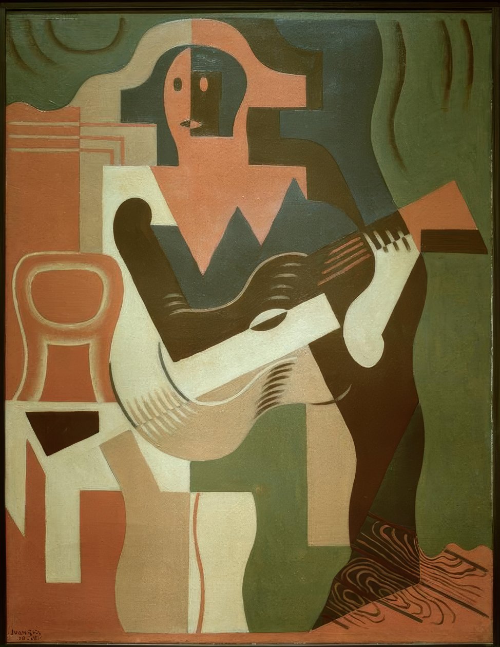 Sitzender Harlekin mit Gitarre von Juan Gris