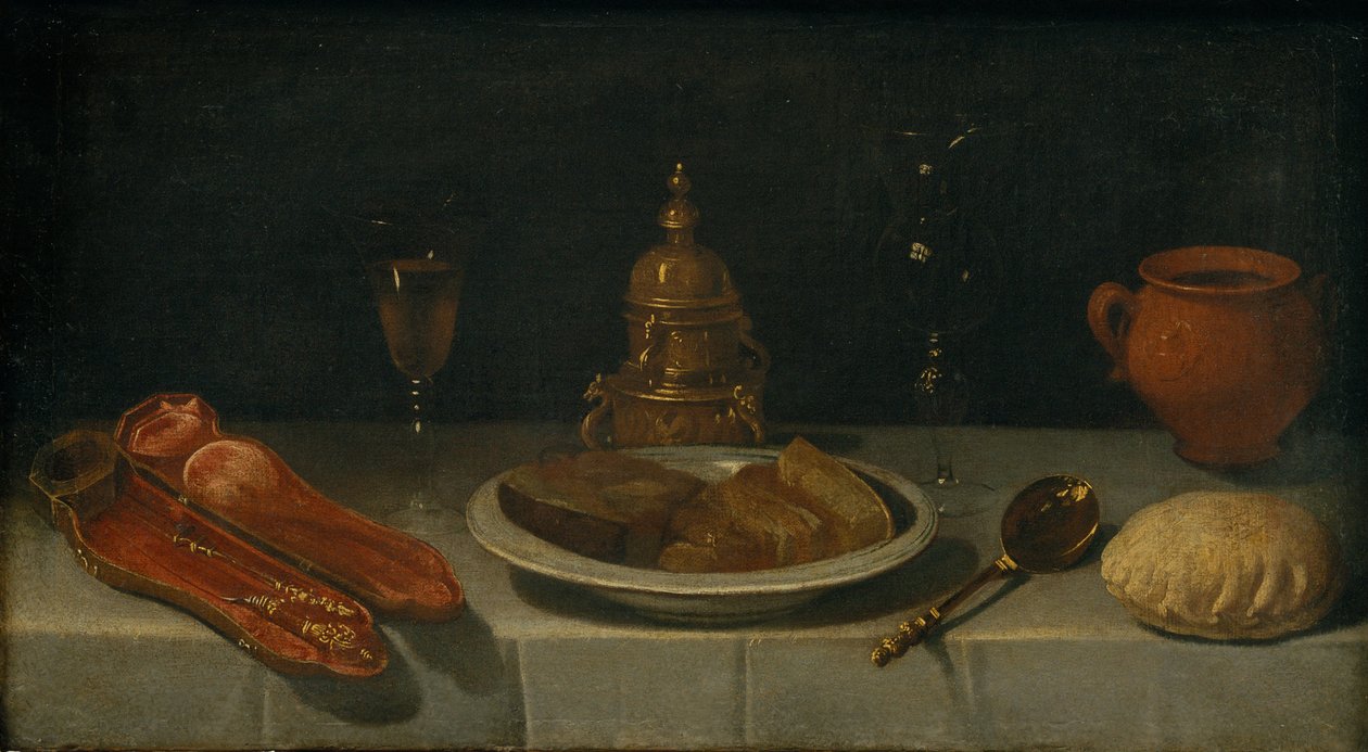 Stillleben und gedeckter Tisch von Juan van der Hamen