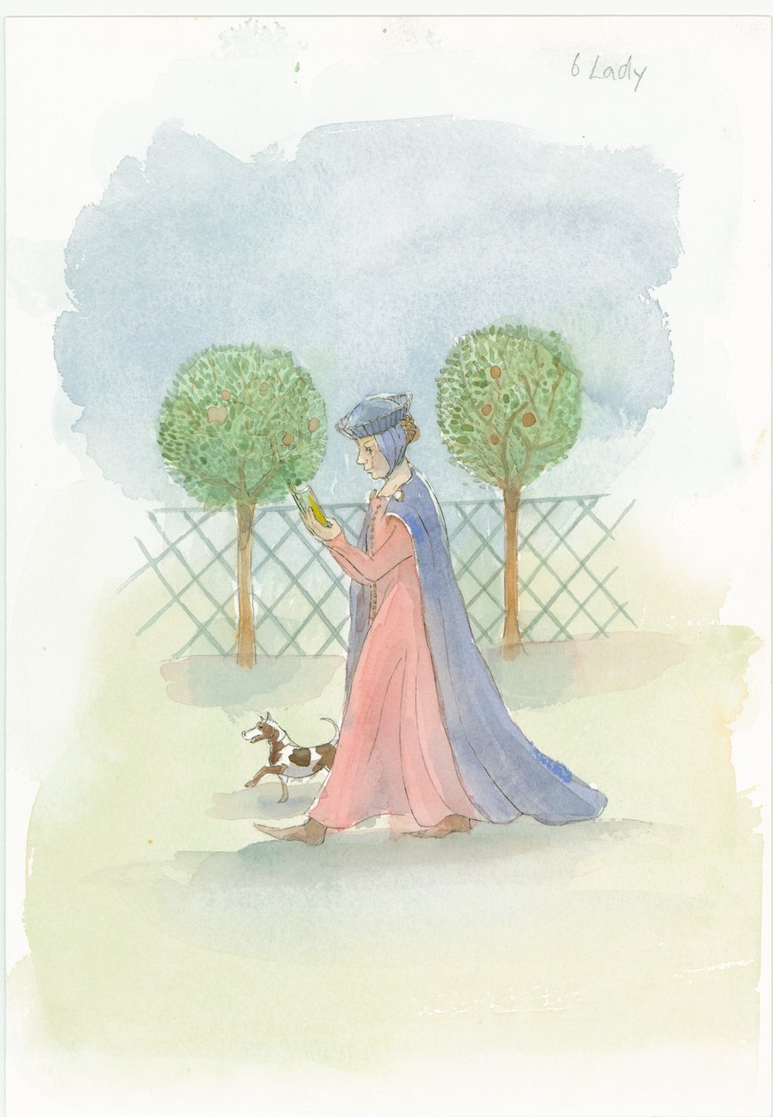 Eine mittelalterliche Dame in einem Garten von Judith Dobie