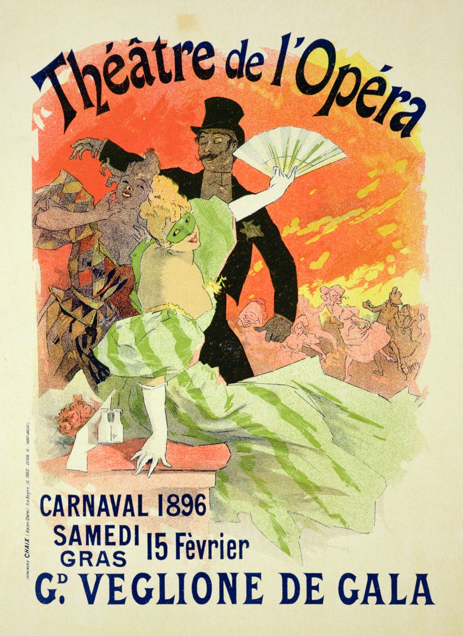 Reproduktion eines Plakats zur Werbung für den Karneval 1896 im Theatre de l