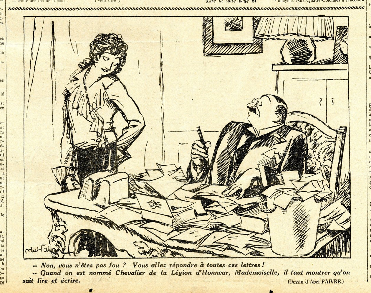Candide, Satirisch in Schwarz-Weiß von Jules Abel Faivre