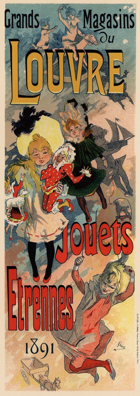 Magasins du Louvre Poster, 1890 von Jules Cheret