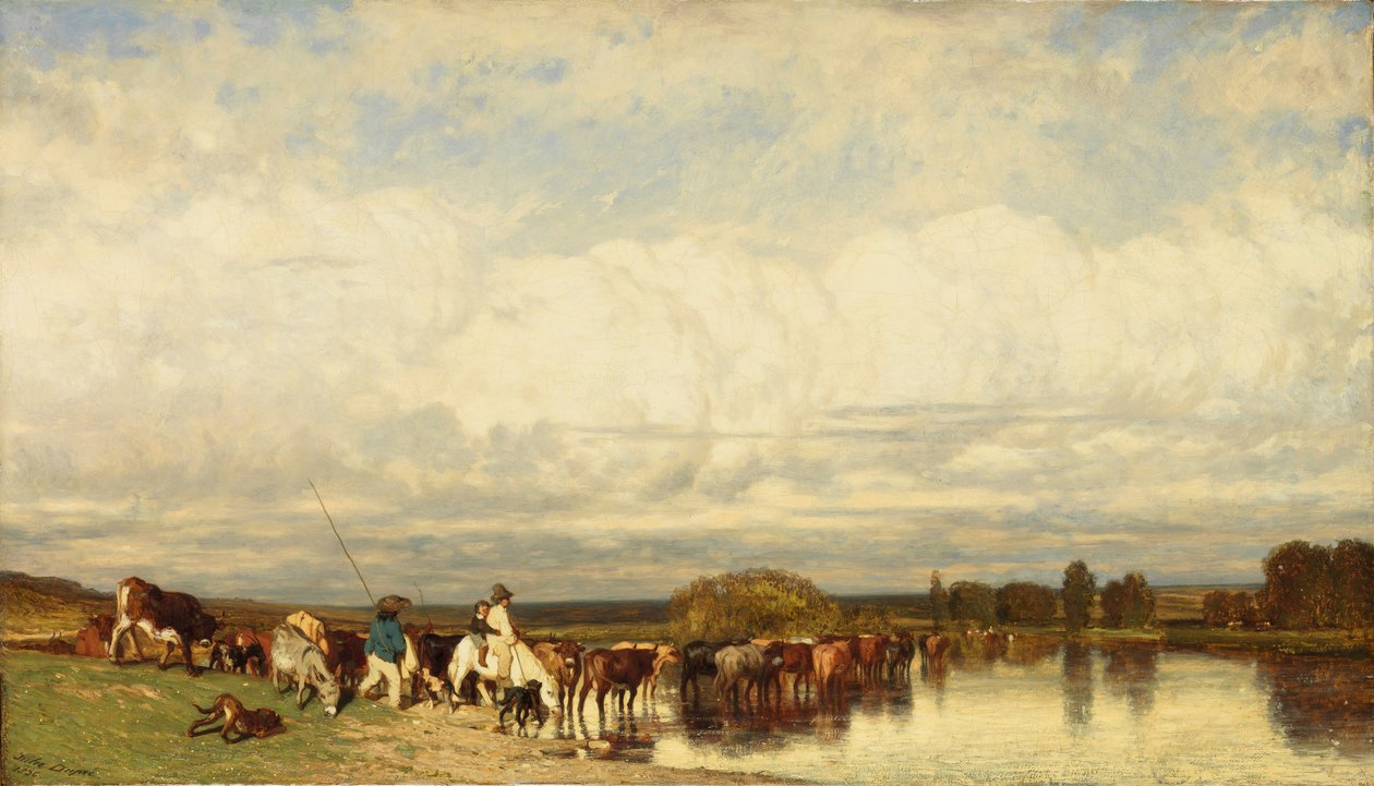 Kühe überqueren eine Furt von Jules Dupré