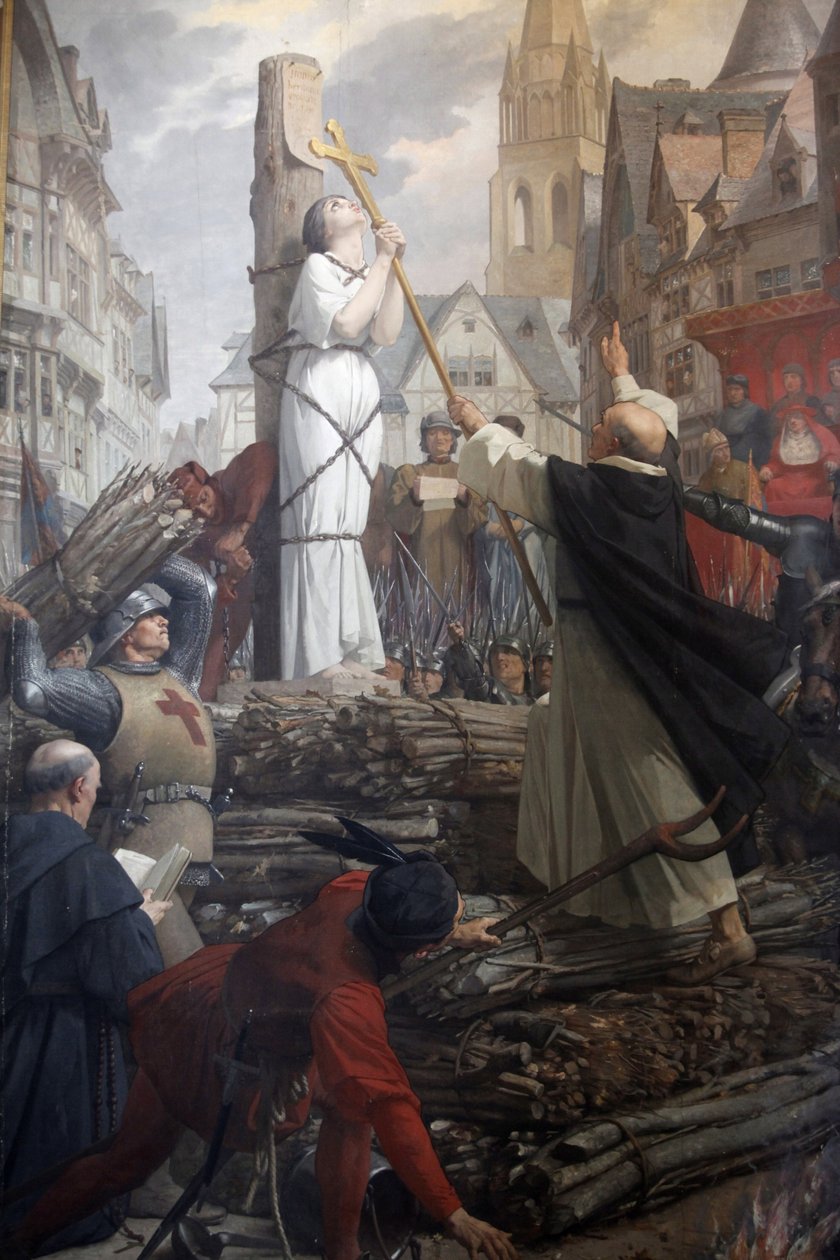 Johanna von Orléans auf dem Scheiterhaufen von Jules Eugene Lenepveu