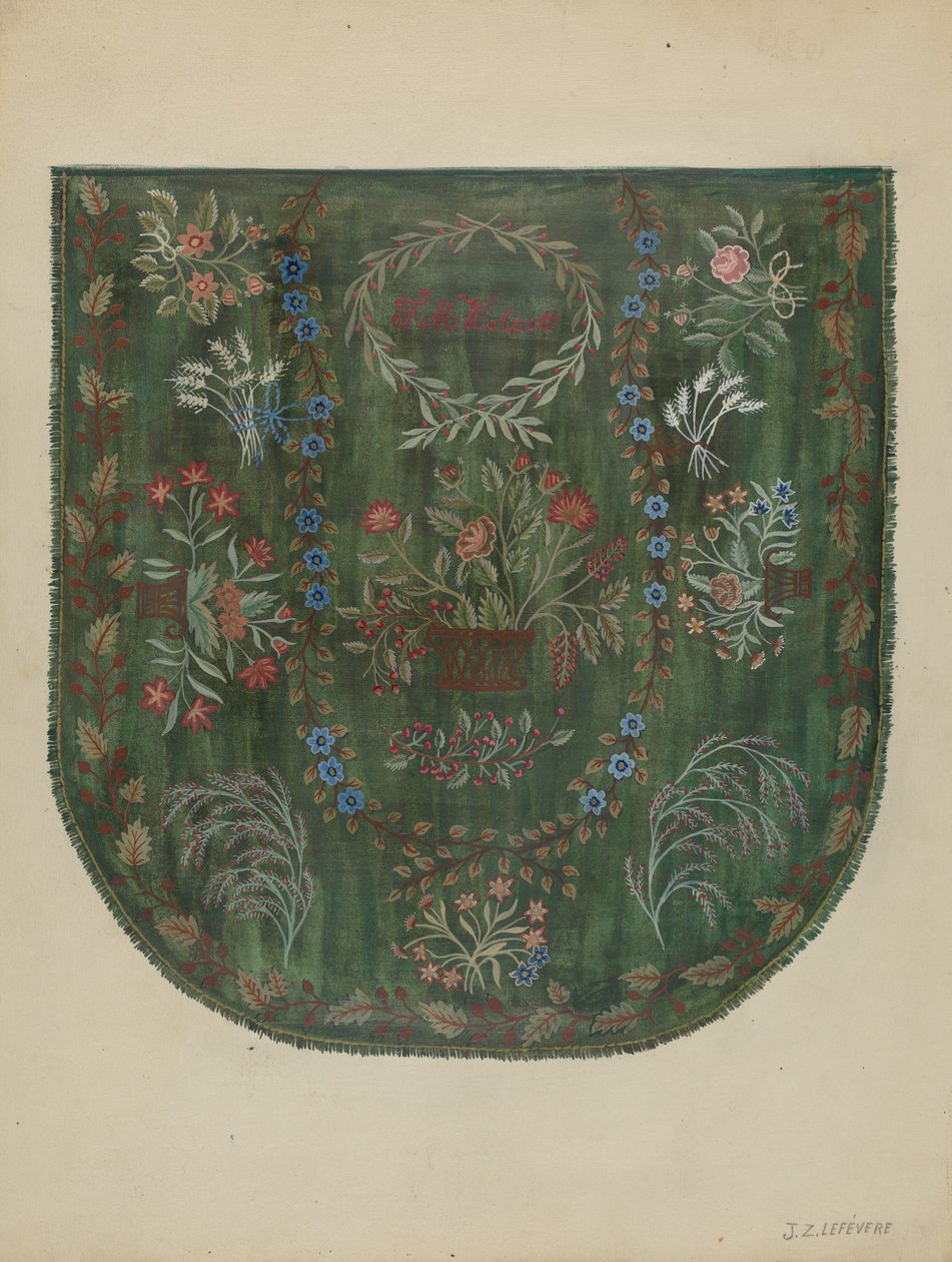 Bestickte Decke, ca. 1936 von Jules Lefevere