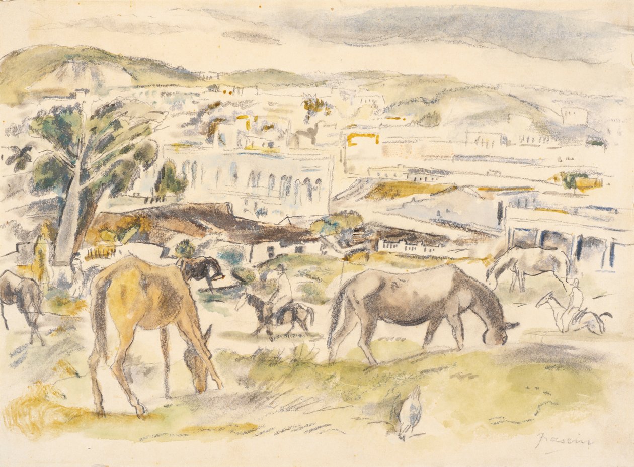 Pferde in der Landschaft von Jules Pascin