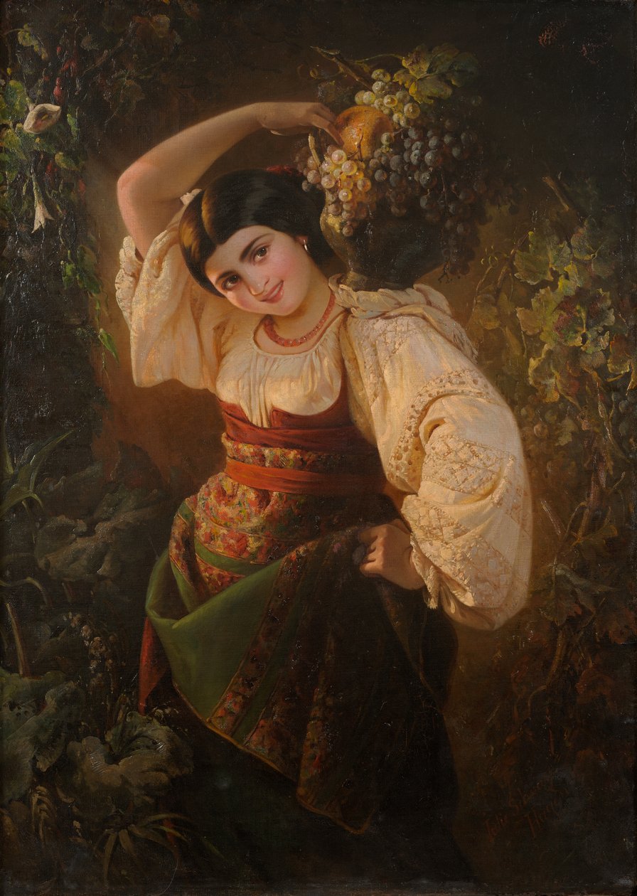 Italienische Frau mit Vase von Julie Wilhelmine Hagen Schwarz
