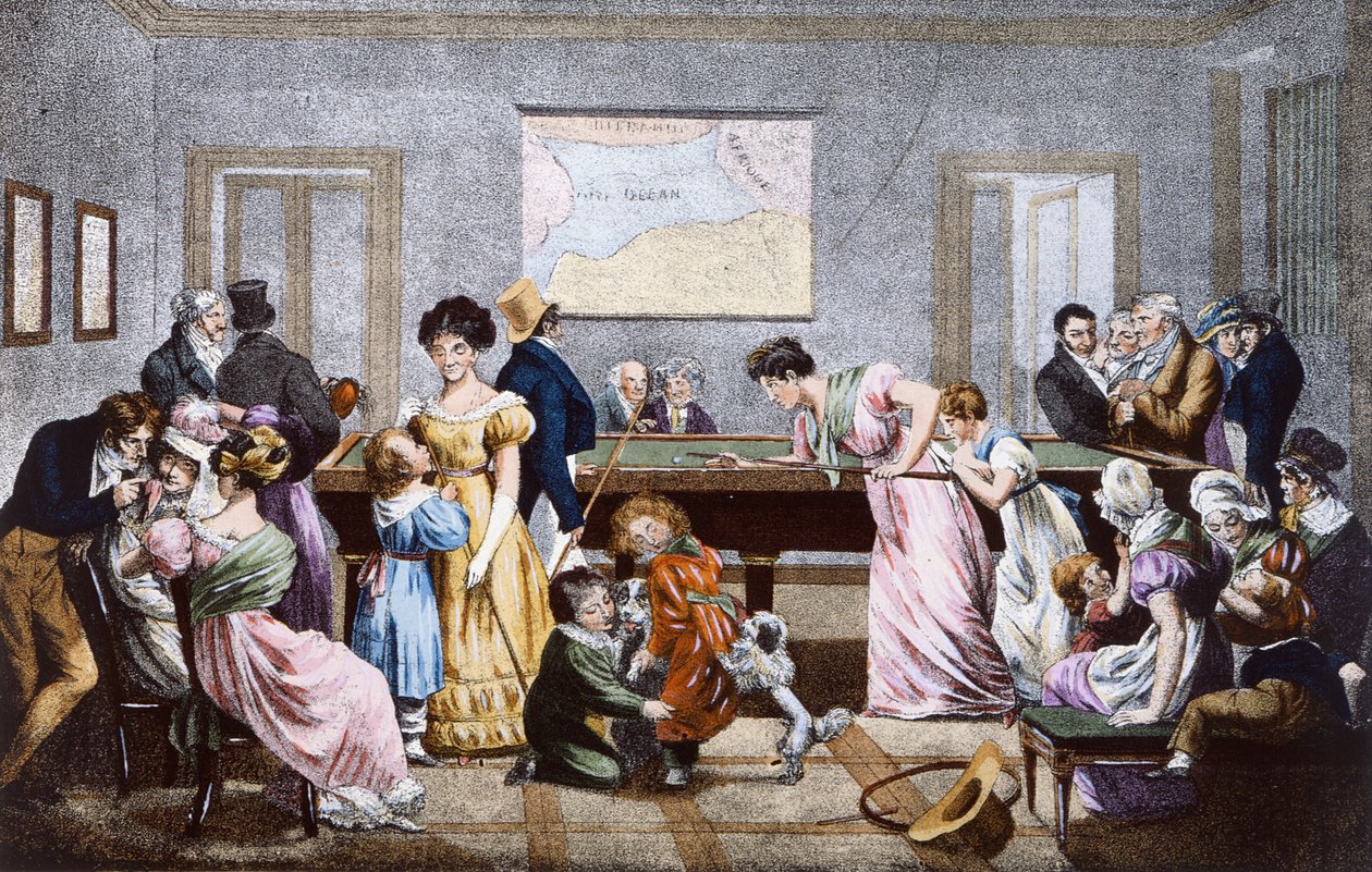 Ein Billardzimmer im neunzehnten Jahrhundert, 1828 von Julien Leopold Boilly