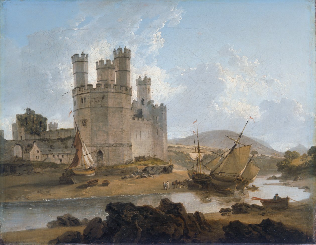Caernarvon Castle, 1792 von Julius Caesar Ibbetson