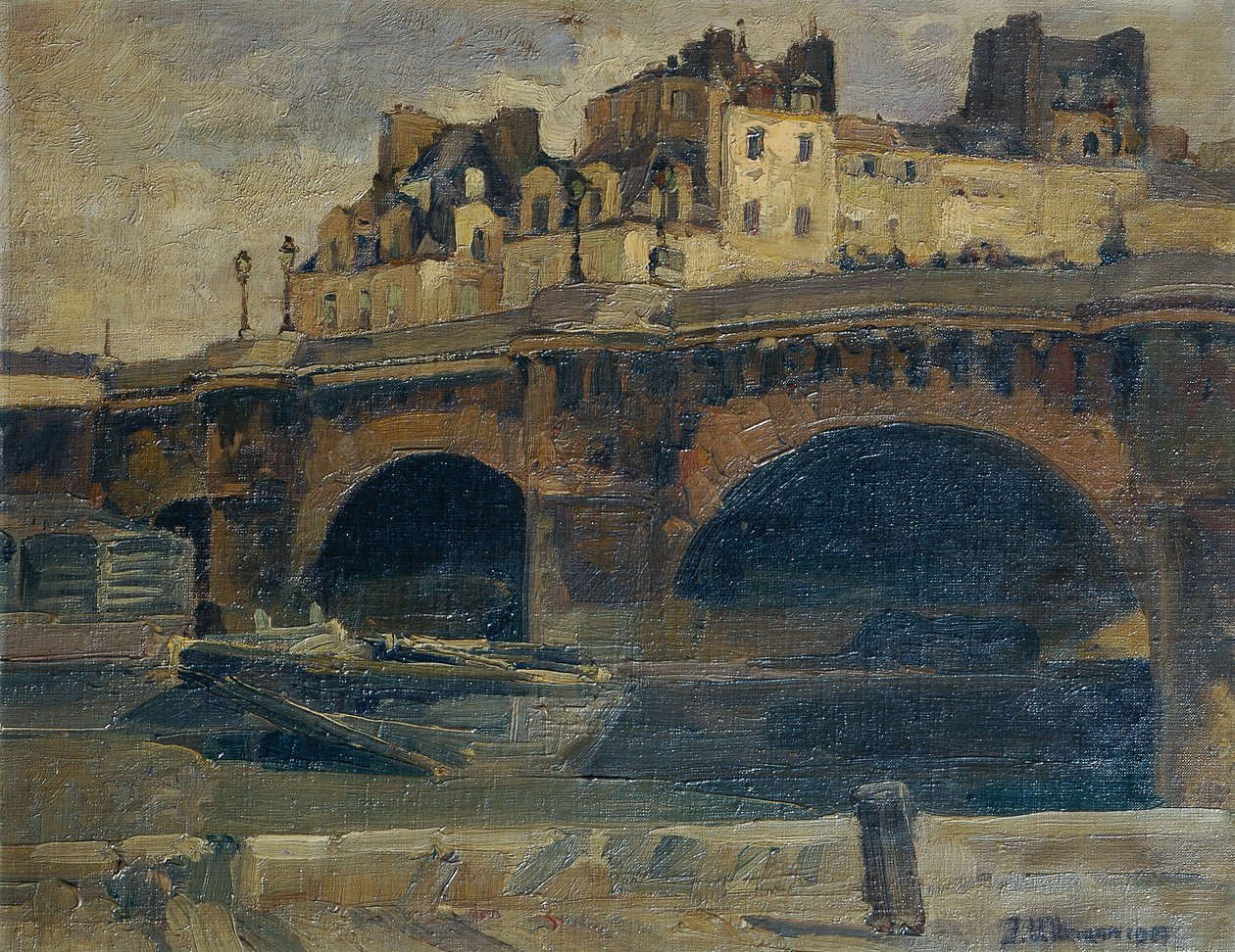 Pariser Landschaft mit Pont Neuf von Julius Ullmann