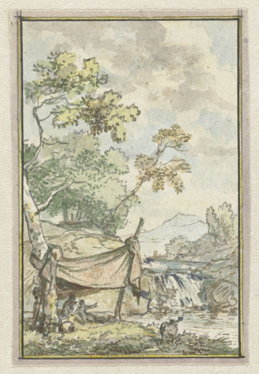 Landschaft mit Wasserfall von Jurriaan Andriessen