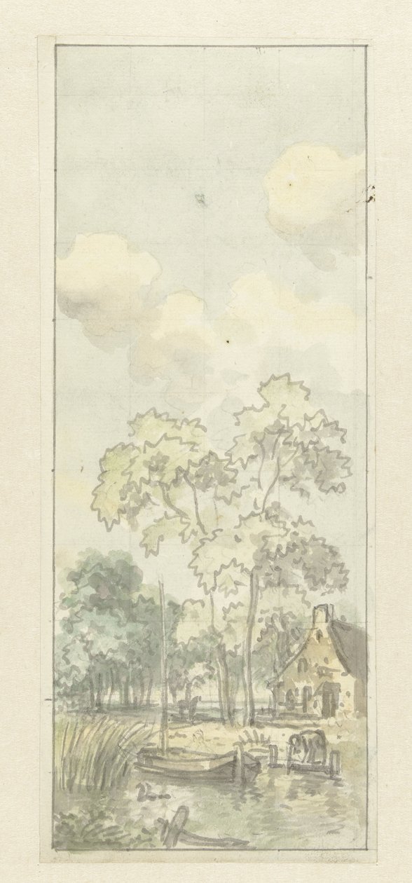 Entwurf für eine Wandmalerei mit holländischer Landschaft von Jurriaan Andriessen