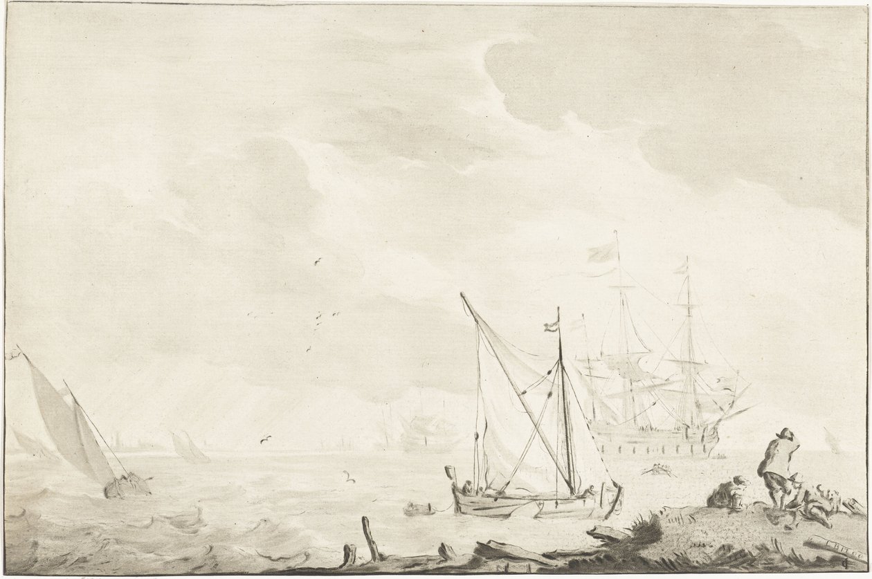 Kriegsschiff am Strand von Jurriaan Cootwijck