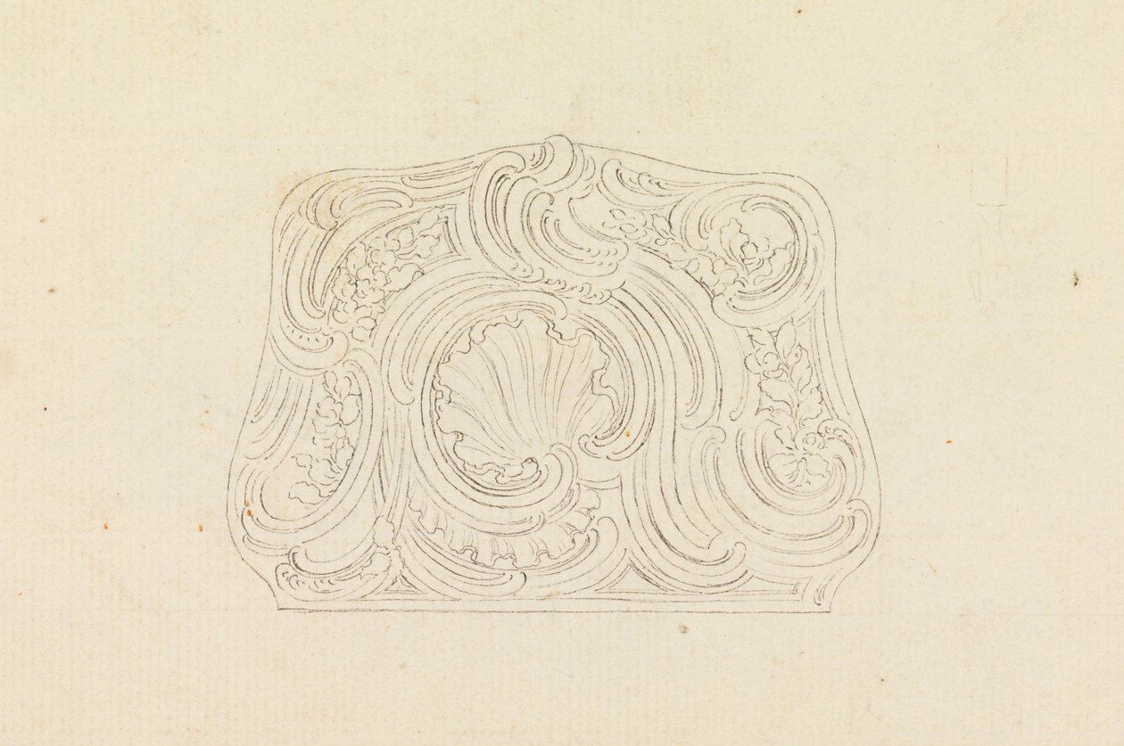 Entwurf für einen Schnupftabakdosen-Deckel (recto); Jagdtrophäe (verso) von Juste Aurèle Meissonnier