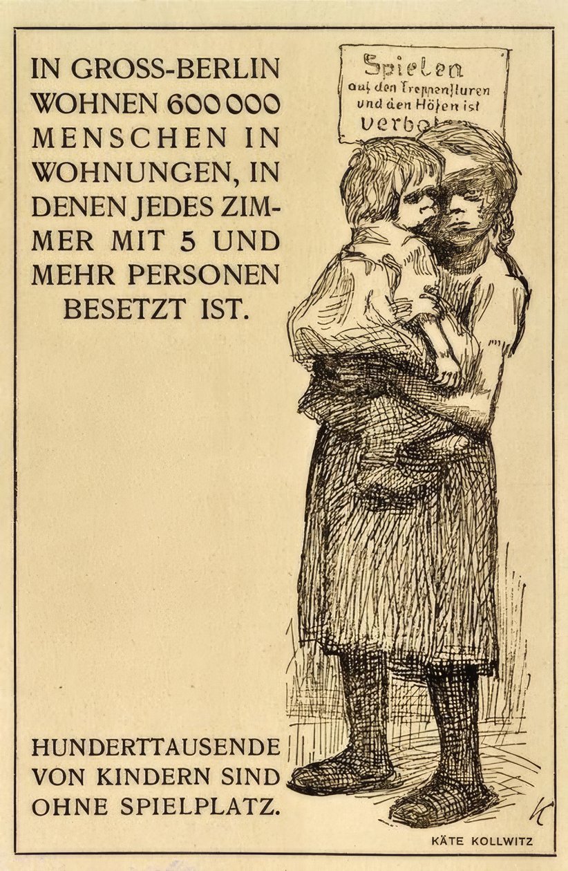 Hunderttausende von Kindern sind ohne Spielplatz von Käthe Kollwitz