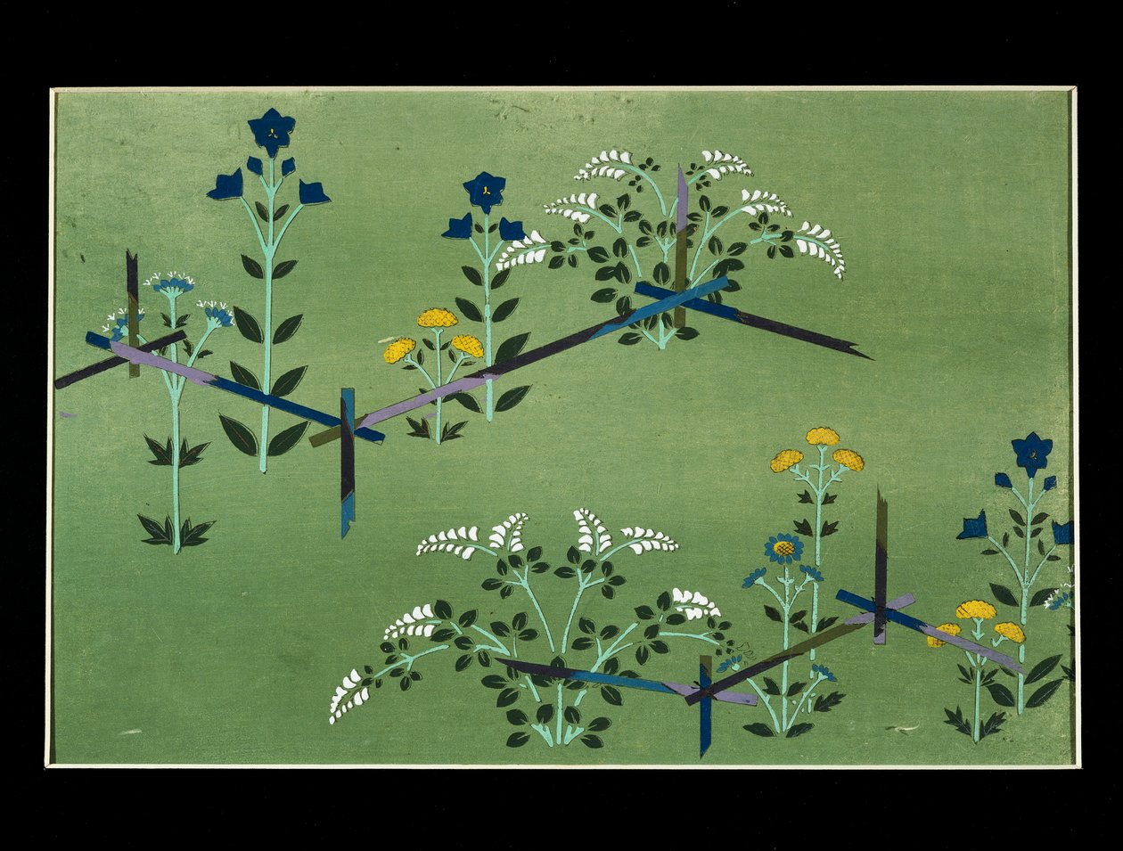Herbstblumen, Studie für Stoff von Kamisaka Sekka