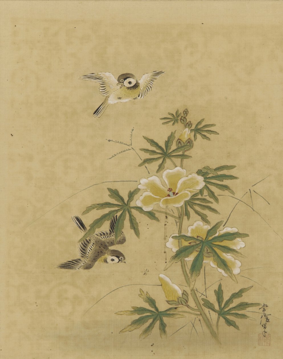 Vögel und Blumen, Edo-Periode, Mitte 17. bis Anfang 18. Jahrhundert von Kano Tsunenobu