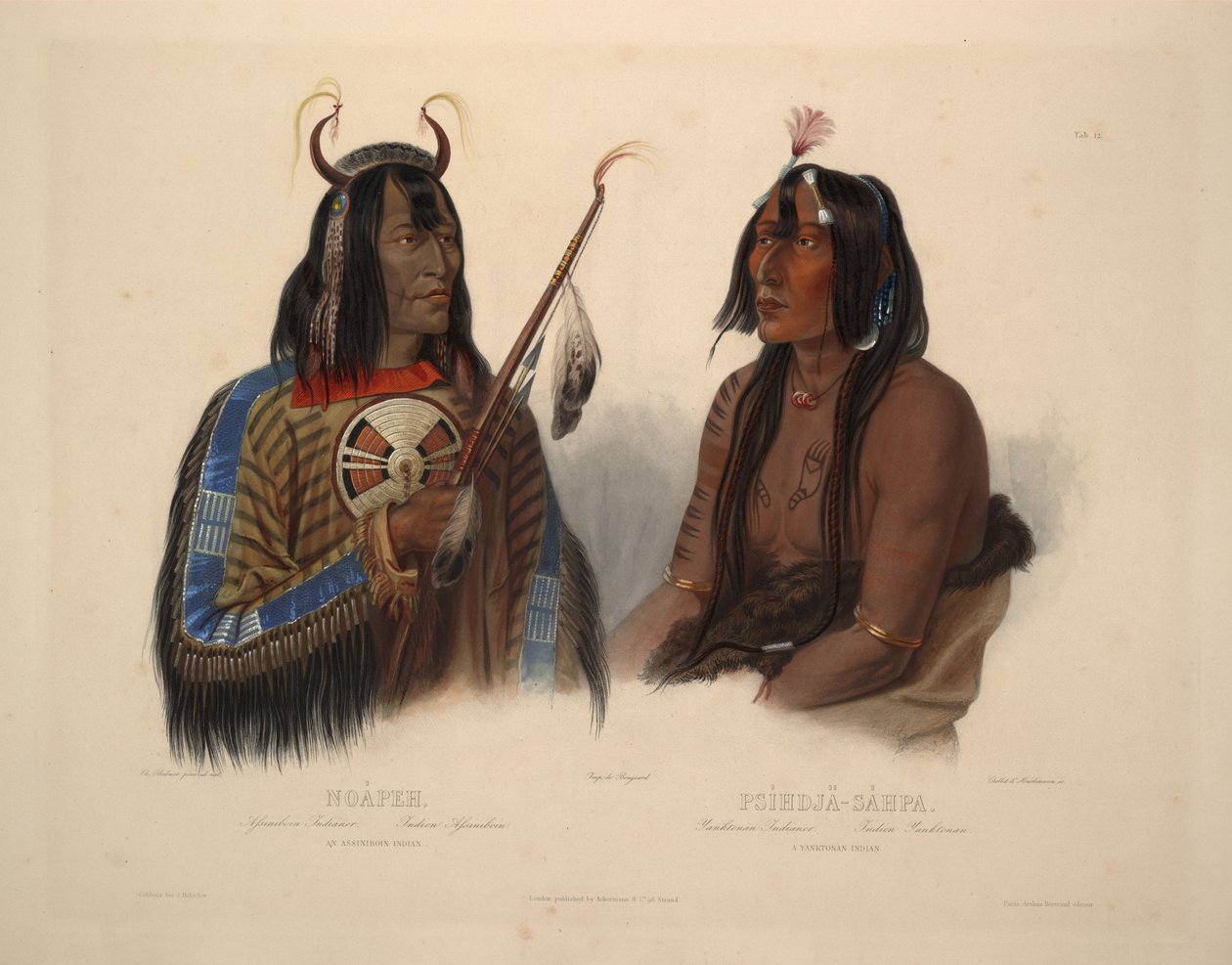 Ein Assiniboin-Indianer und ein Yanktonan-Indianer von Karl Bodmer