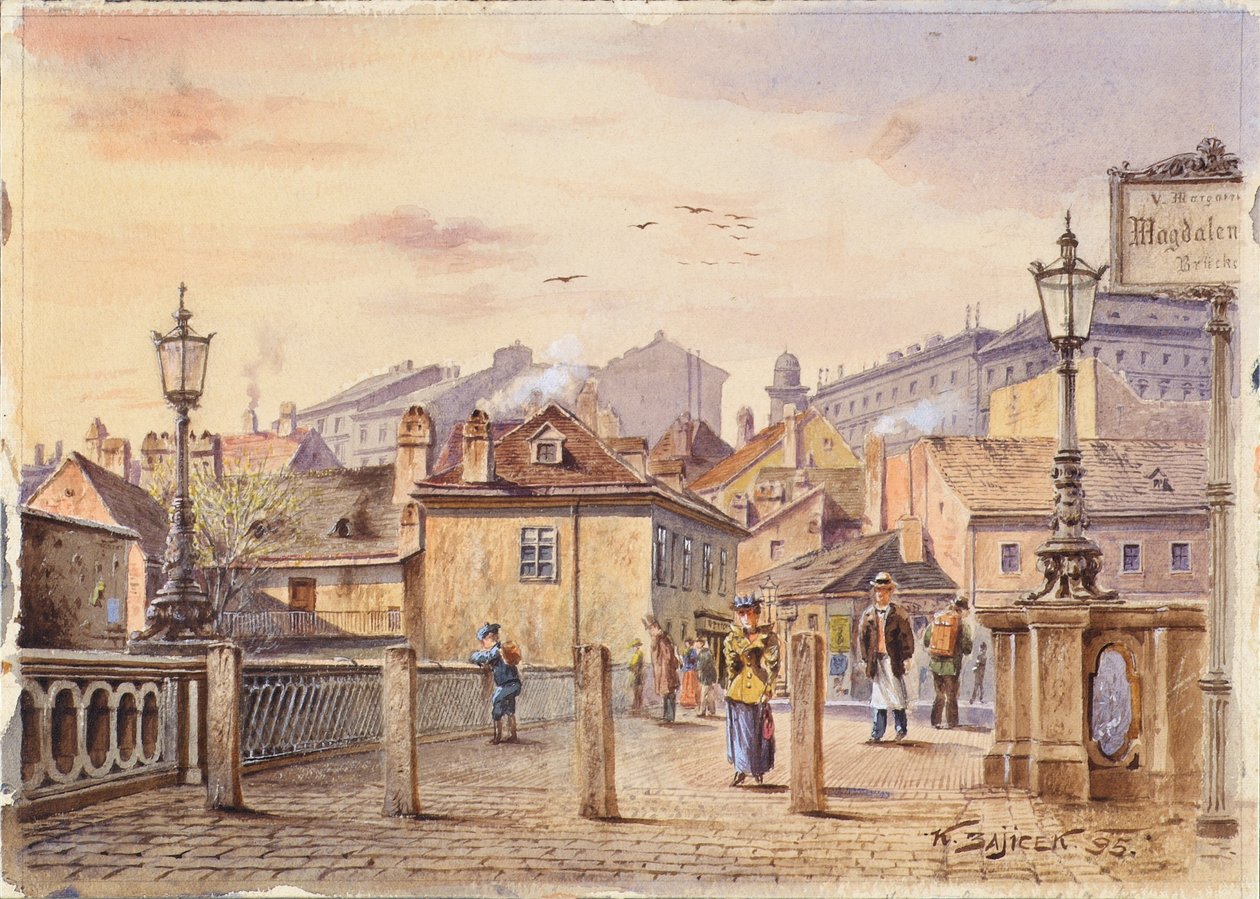 Die Magdalenenbrücke über den Wienfluss von Karl Wenzel Zajicek