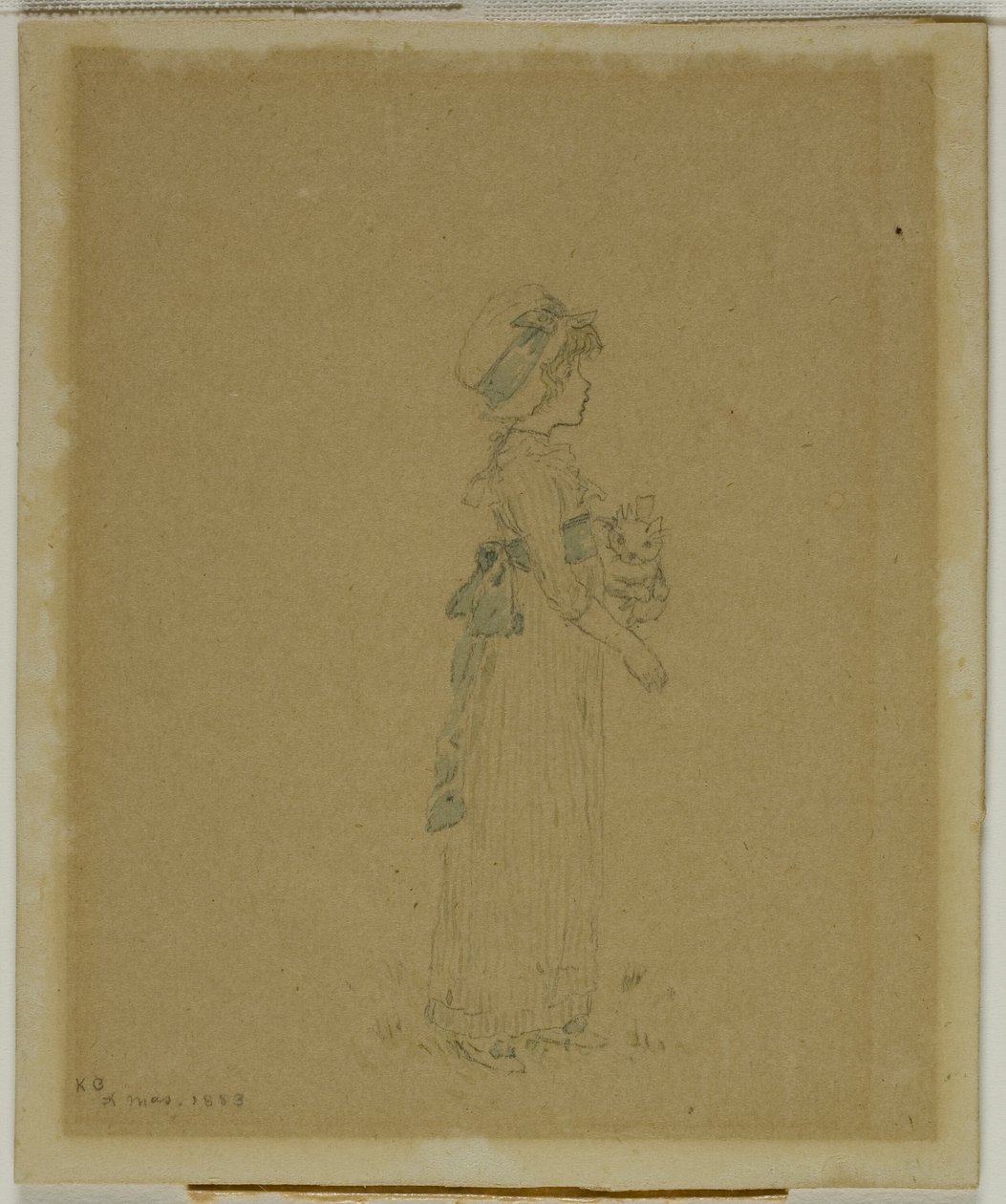 Mädchen mit Katze von Kate Greenaway